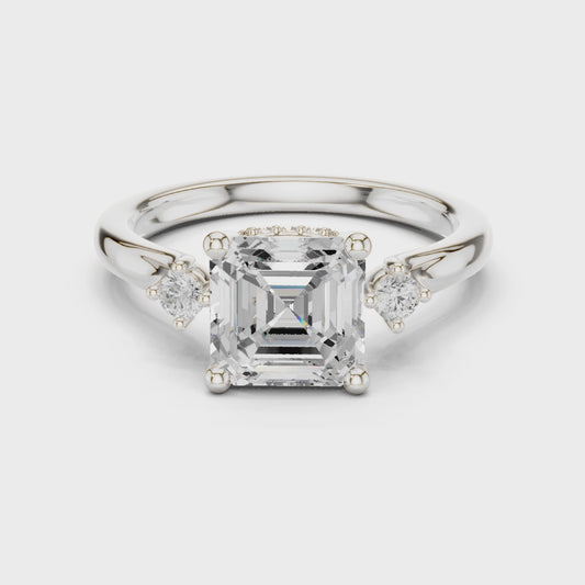 1.9 Carat Asscher Cut Moissanite Ring