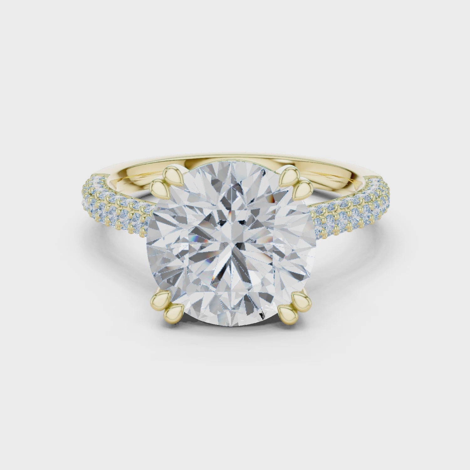 4.5 Carat Elegant Round Cut Lux Band Moissanite Ring