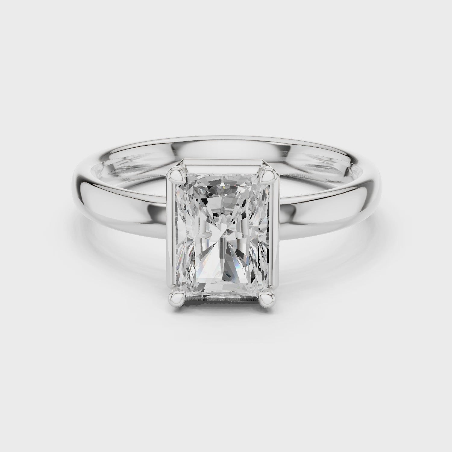 1.5 Carat Emerald Cut Moissanite Ring