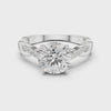 2.2 Carat Round Cut Designer Twisty Band Moissanite Ring