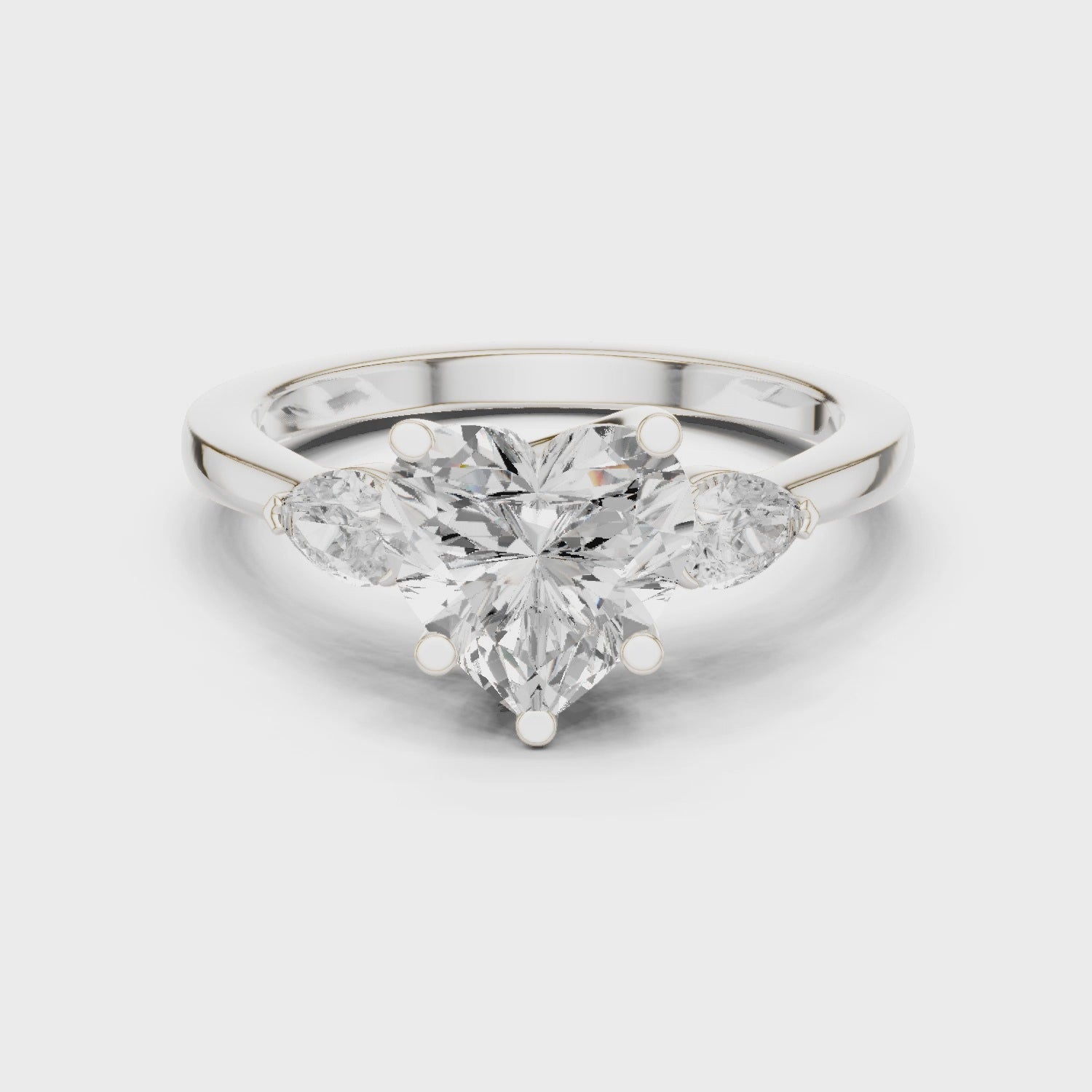 2.2 Carat Fine Heart Cut Moissanite Ring