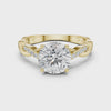 2.2 Carat Round Cut Designer Twisty Band Moissanite Ring