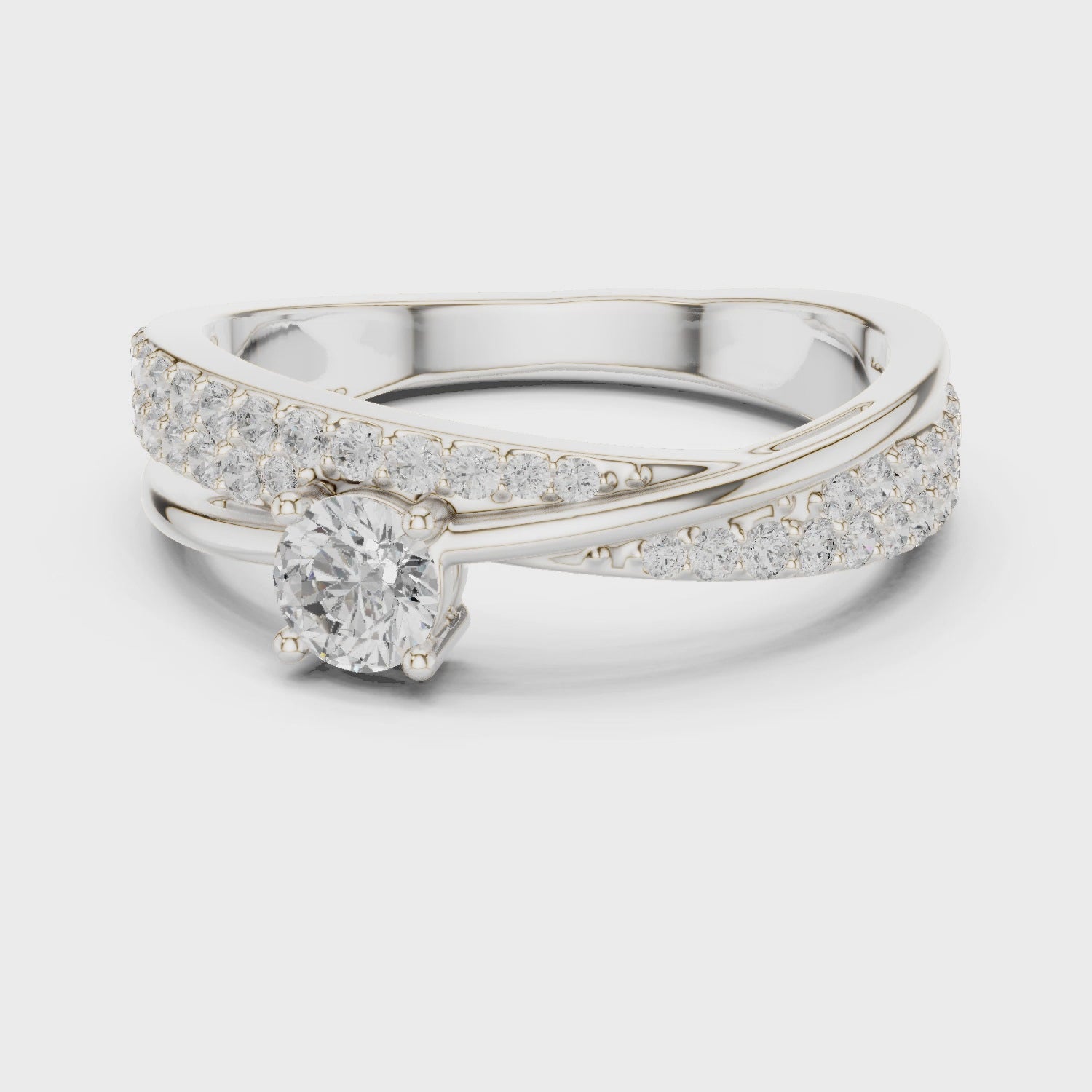 0.65 Carat Fancy Round Cut Moissanite Ring