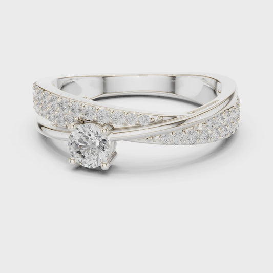 0.65 Carat Fancy Round Cut Moissanite Ring