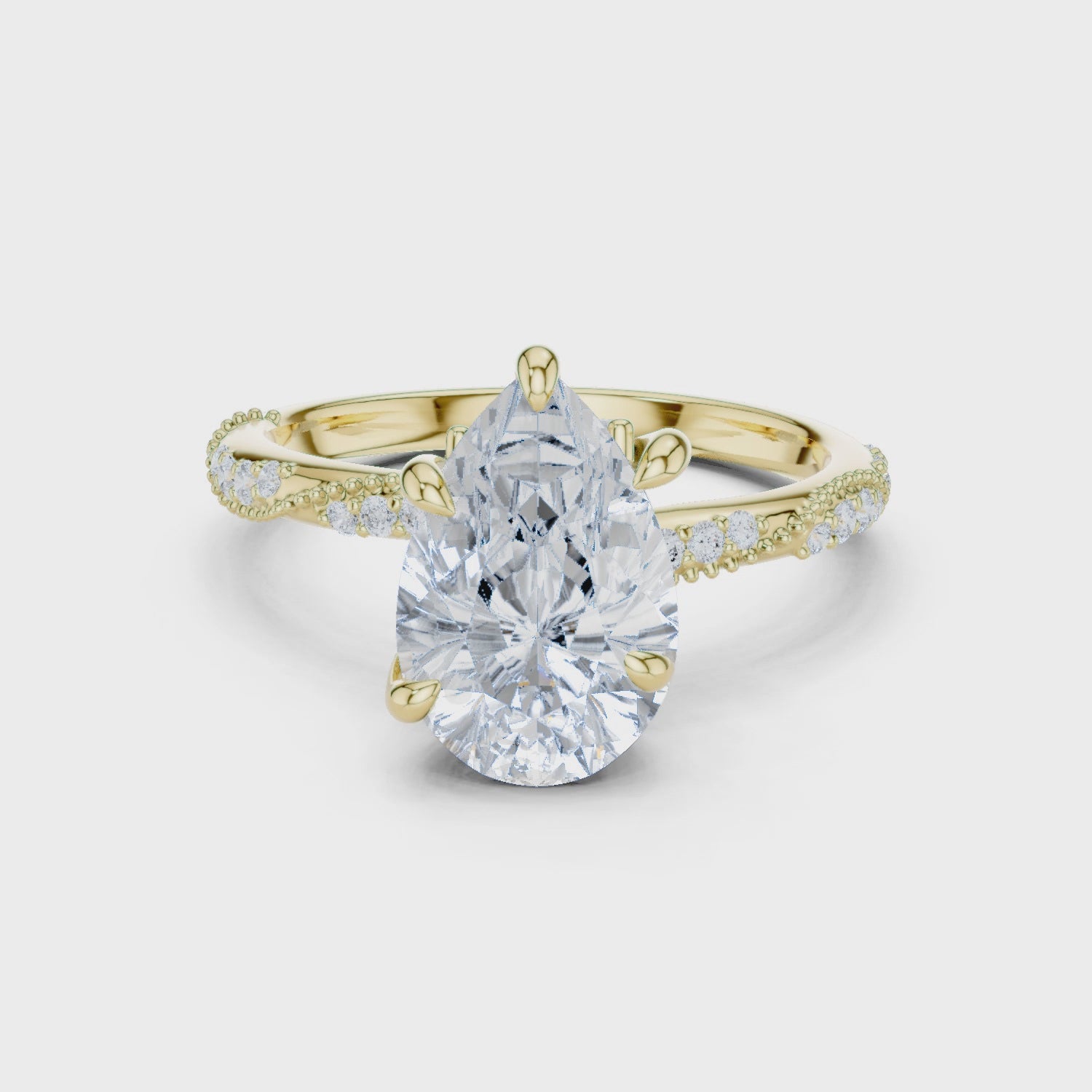 2.7 Carat Radiant Pear Cut Moissanite Ring