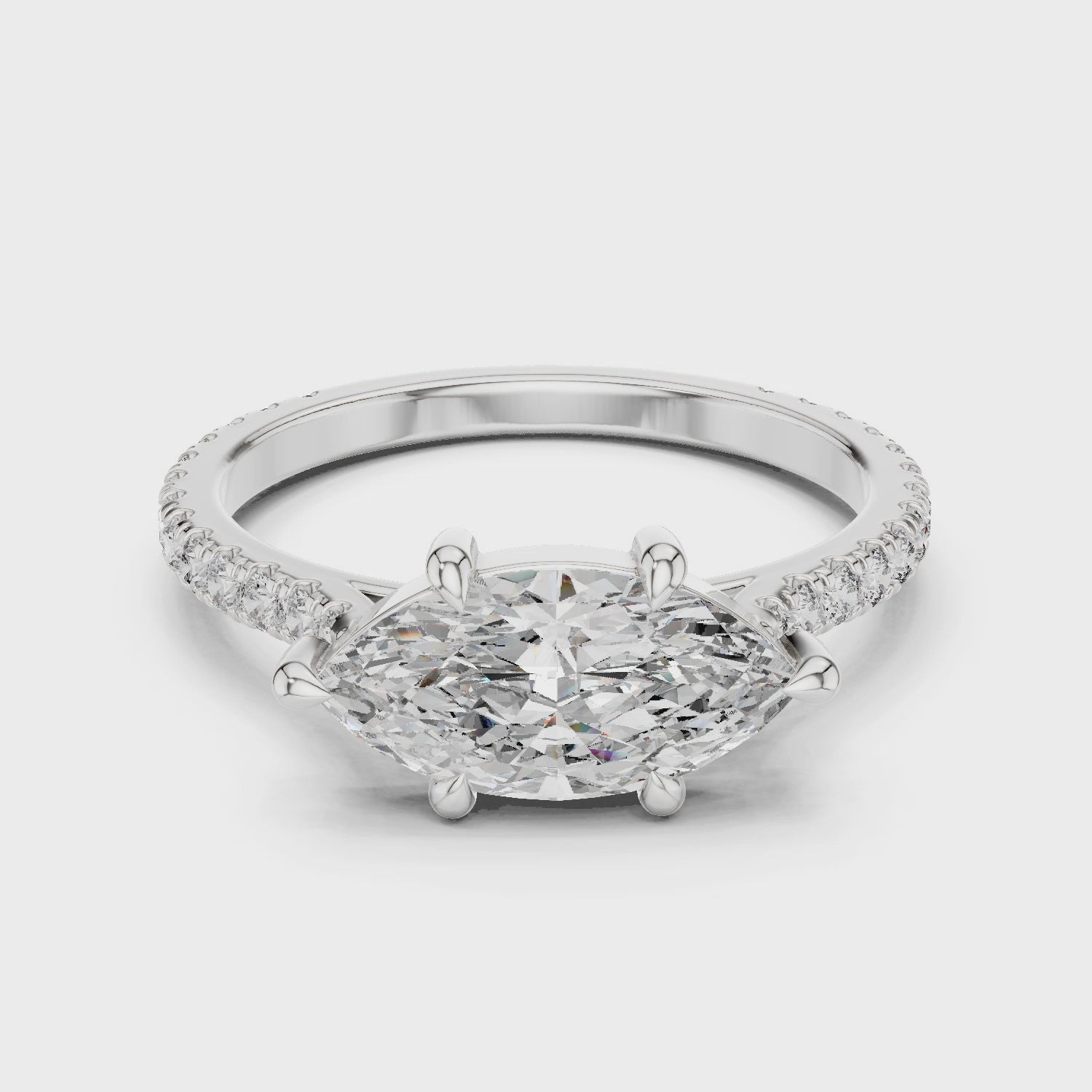 1.8 Carat Marquise Cut Moissanite Ring