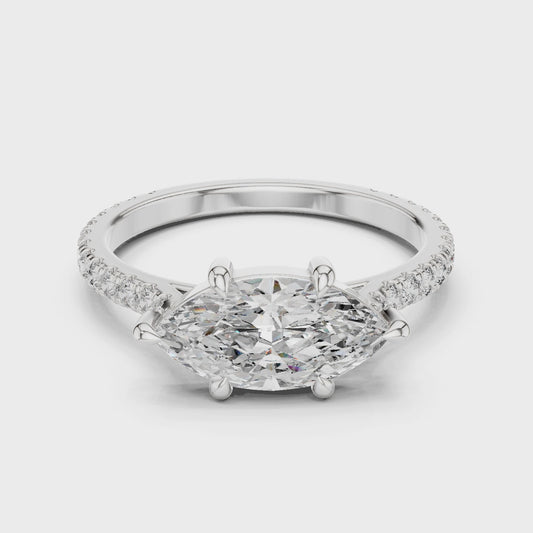 1.8 Carat Marquise Cut Moissanite Ring