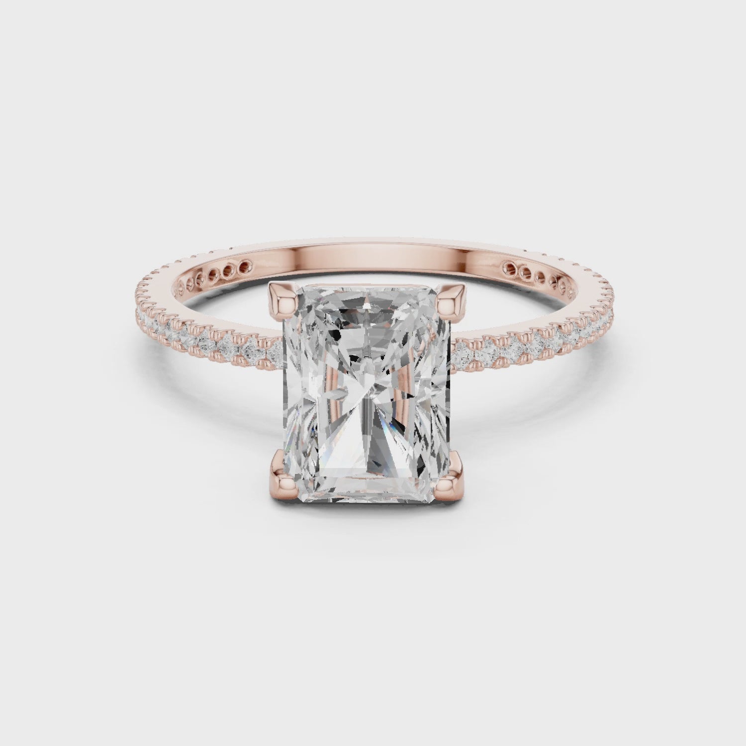 2.2 Carat Elegant Emerald Cut Moissanite Ring