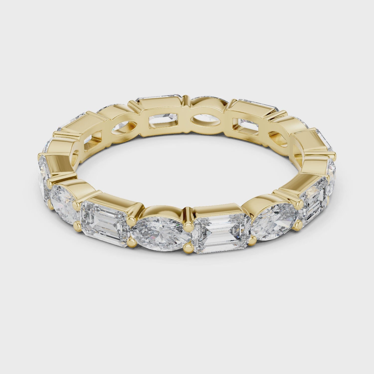 2.7 mm Elegant Baguette cut Moissanite Band