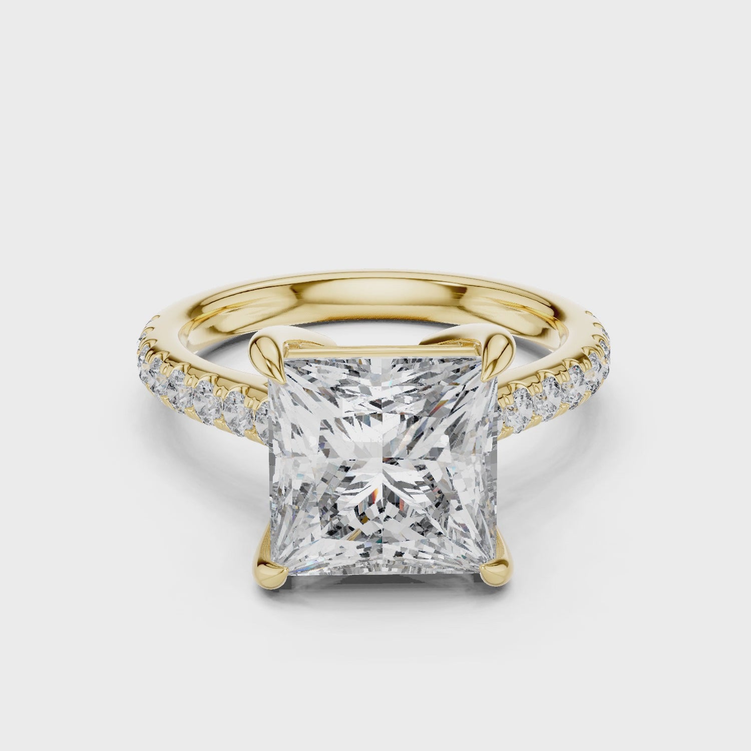 4.5 Carat Radiant Princess Cut Moissanite Ring