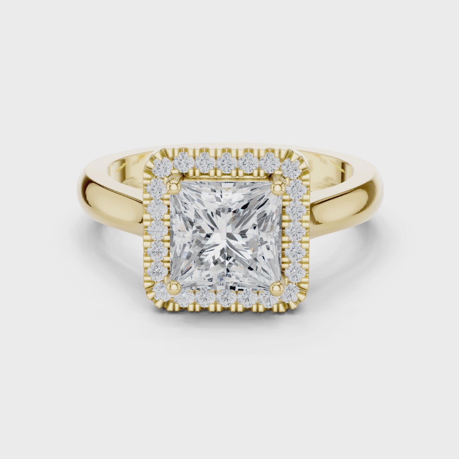 2.2 Carat Princess Cut Moissanite Ring