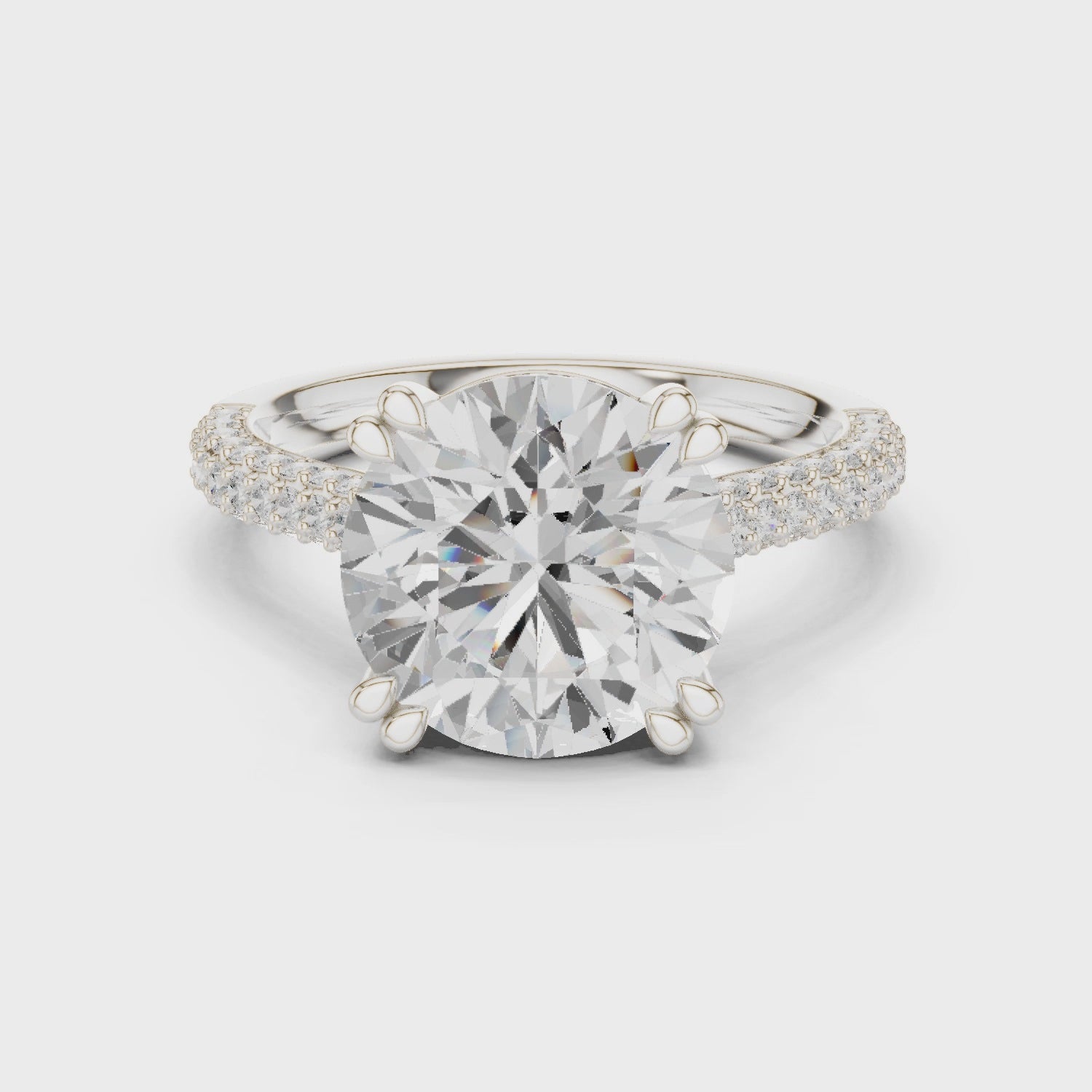 4.5 Carat Elegant Round Cut Lux Band Moissanite Ring