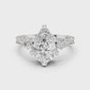 2.7 Carat Vintage Inspired Pear Cut Moissanite Ring