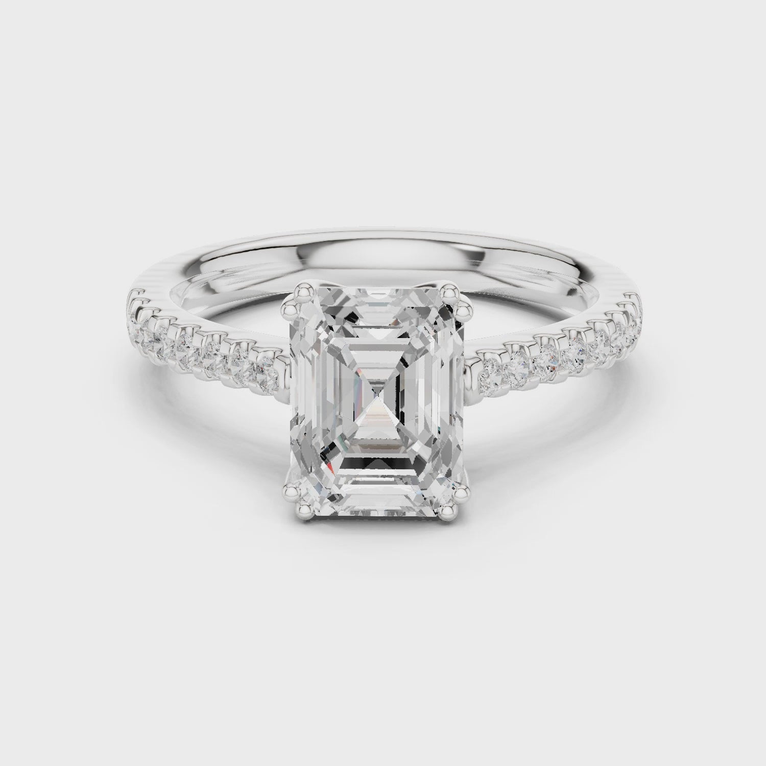 2.3 Carat Emerald Cut Lux Band Moissanite Ring