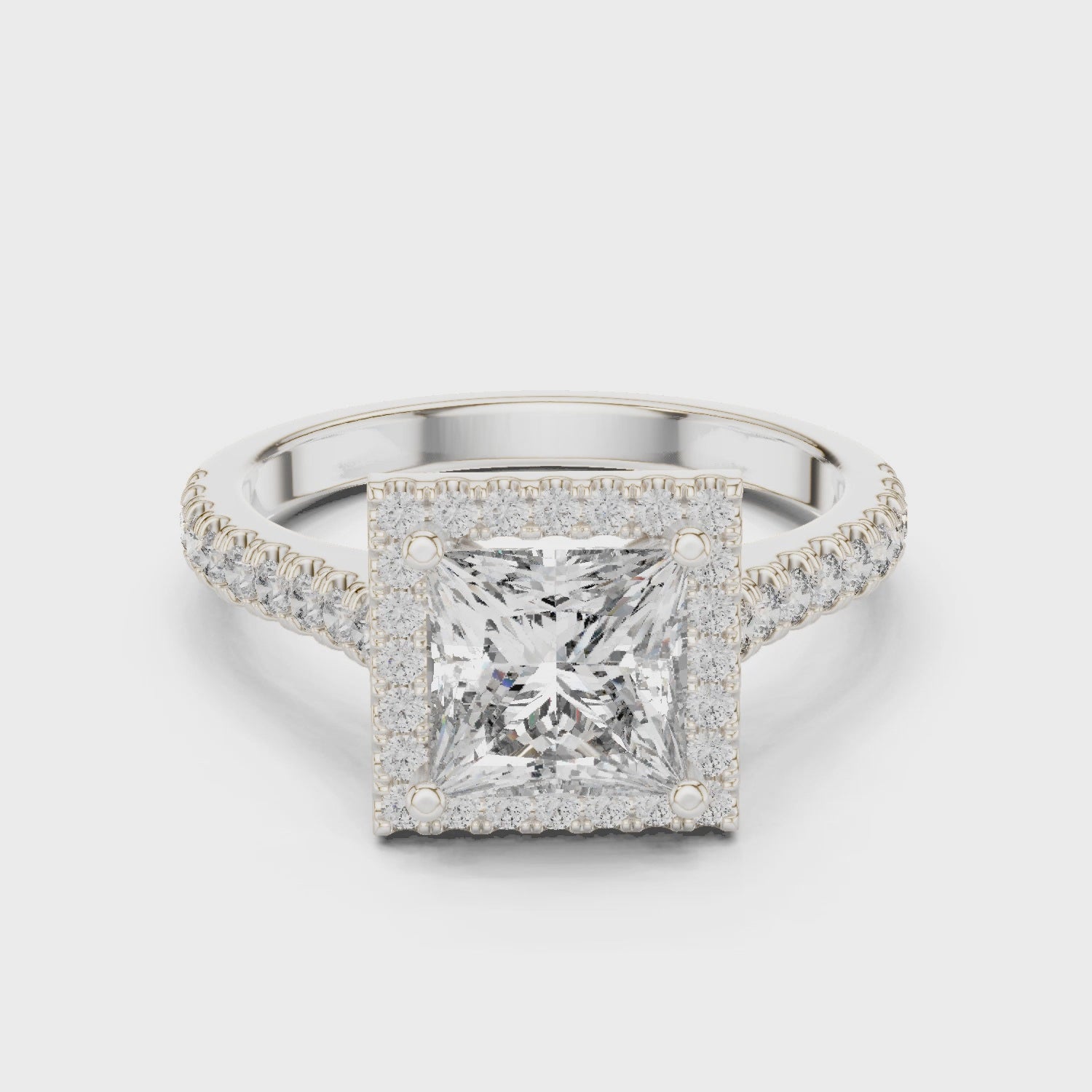 1.9 Carat Radiant Princess Cut Moissanite Ring