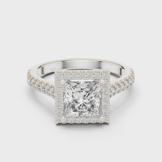 1.9 Carat Radiant Princess Cut Moissanite Ring