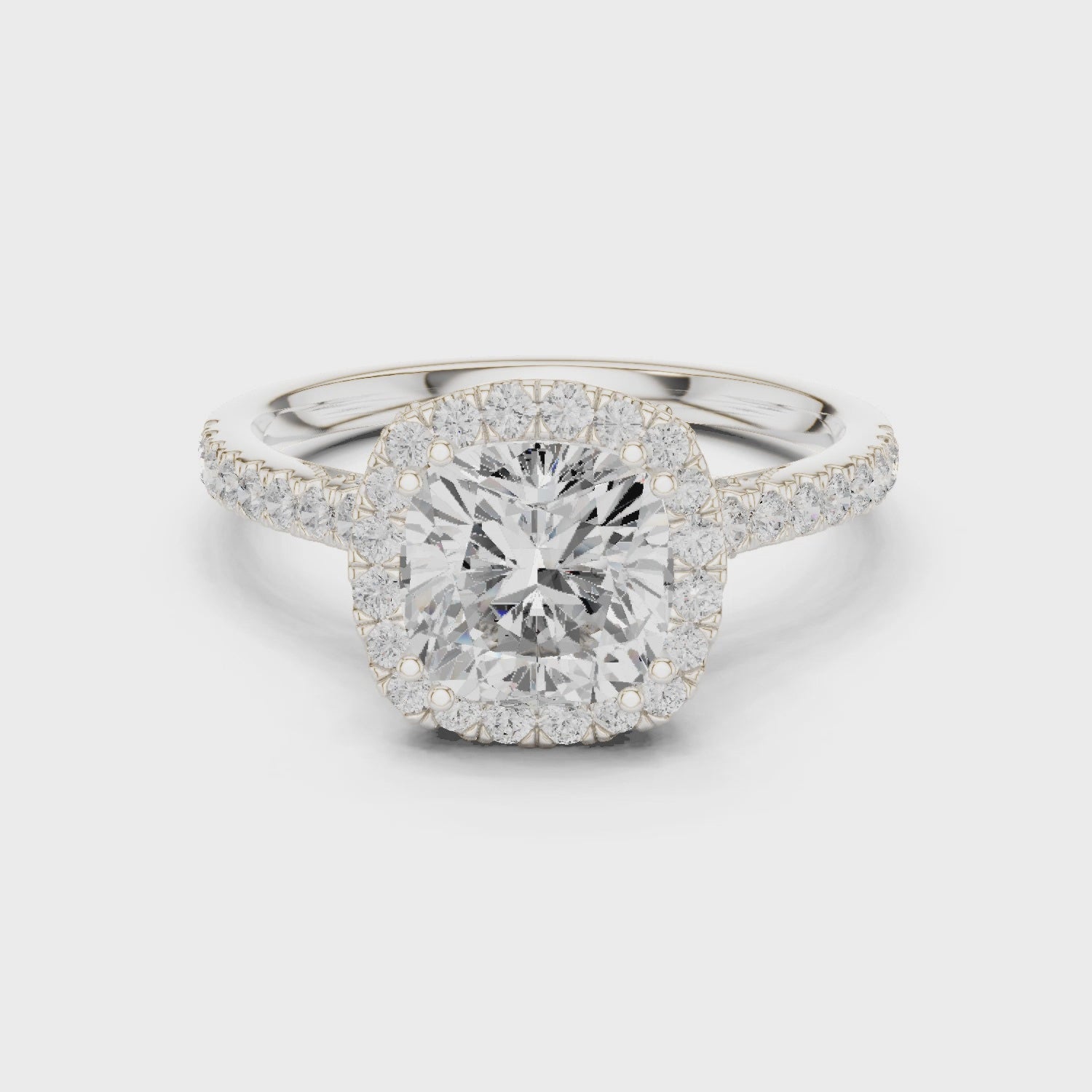 2 Carat Cushion Cut Moissanite Ring