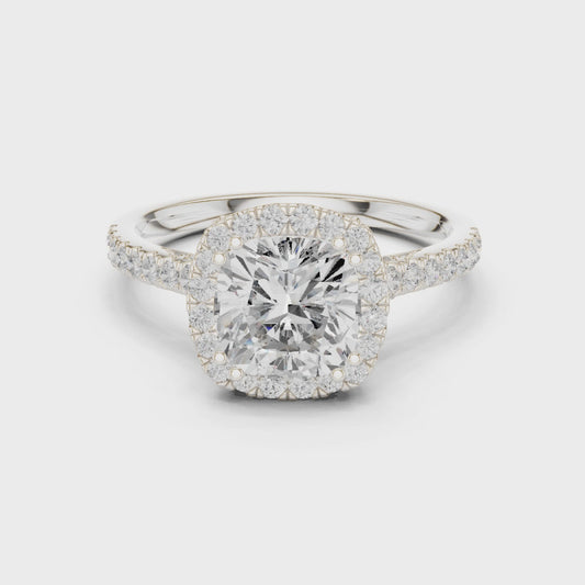 2 Carat Cushion Cut Moissanite Ring