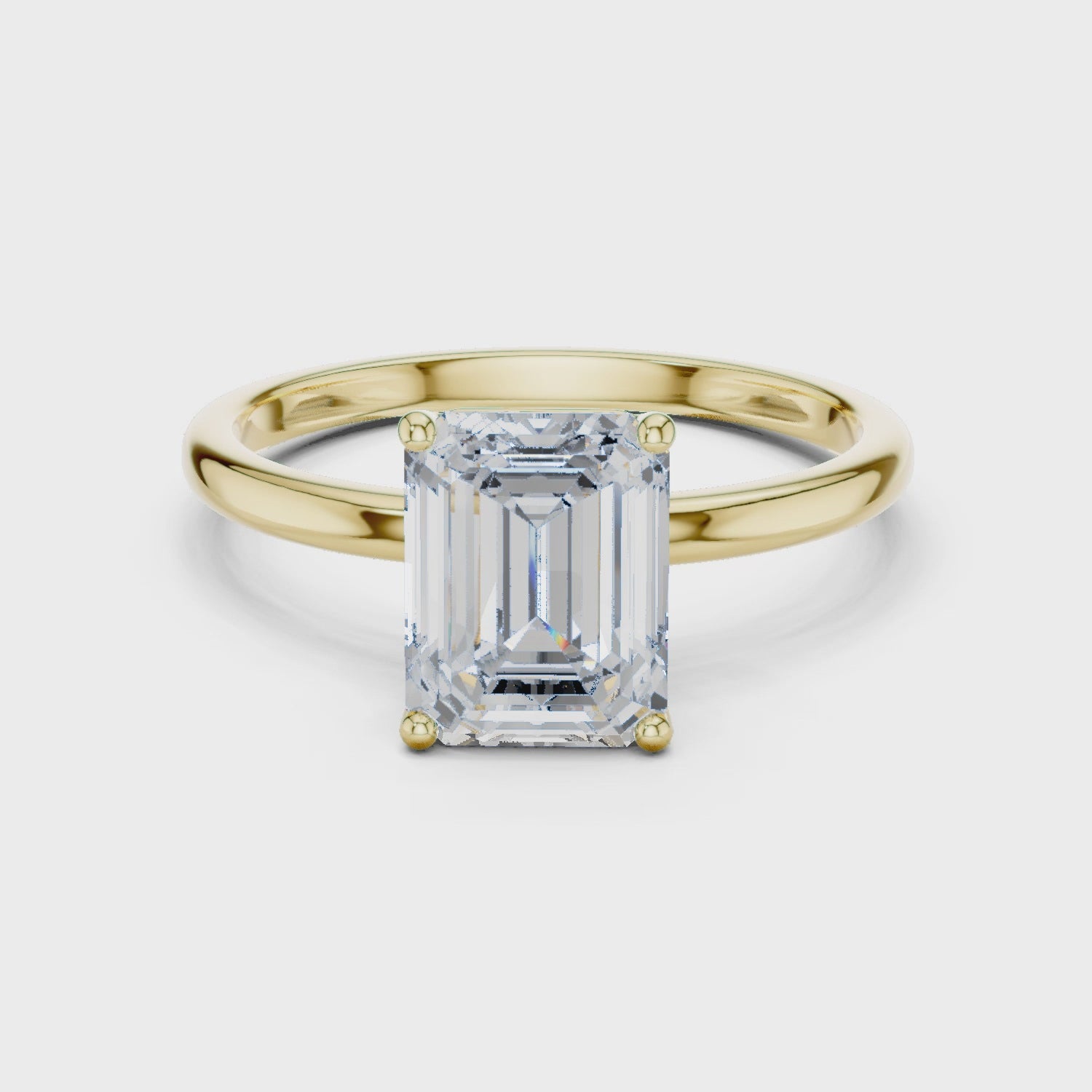 2 Carat Delicate Emerald Cut Moissanite Ring