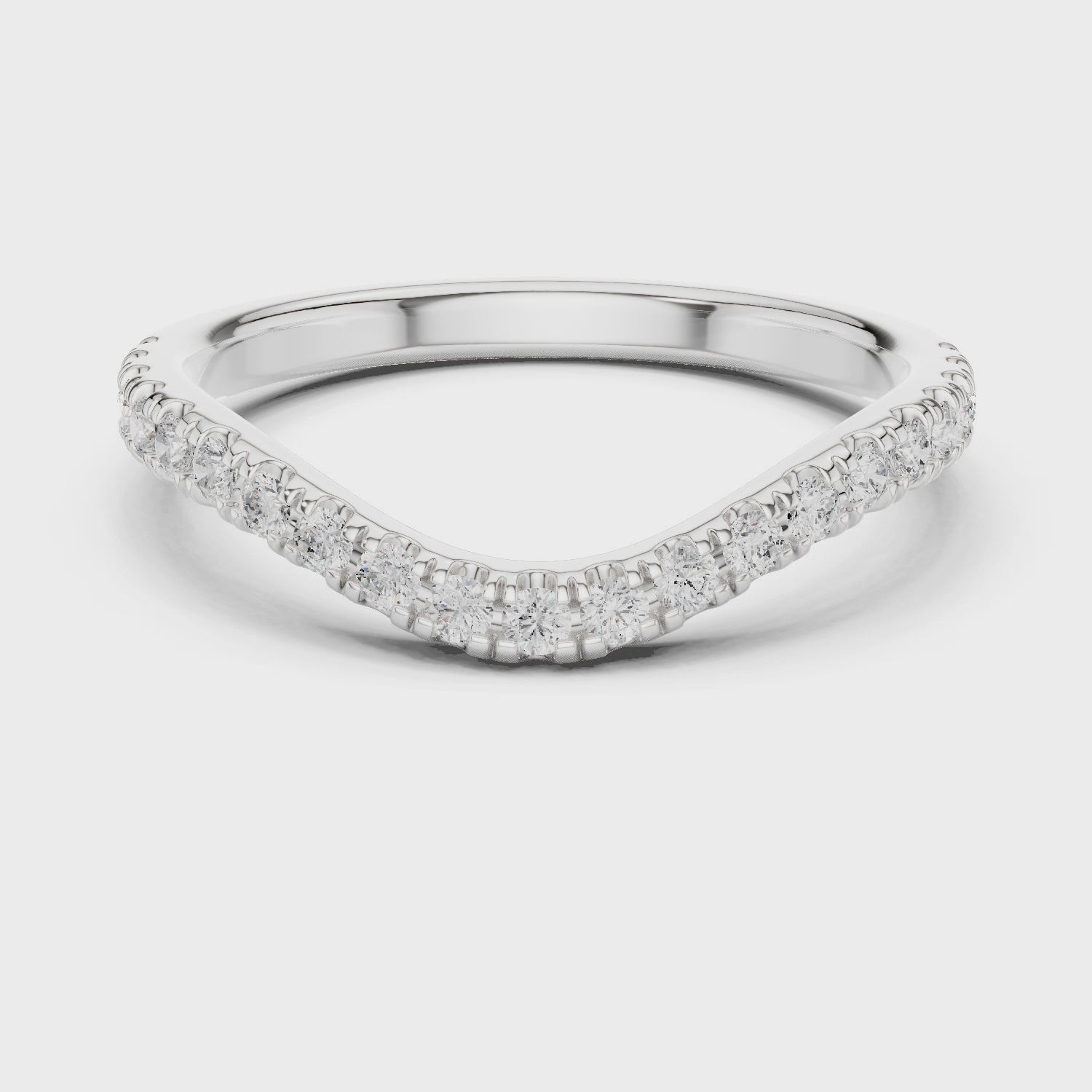 1.8 mm Designer Round cut curvy Moissanite Ring