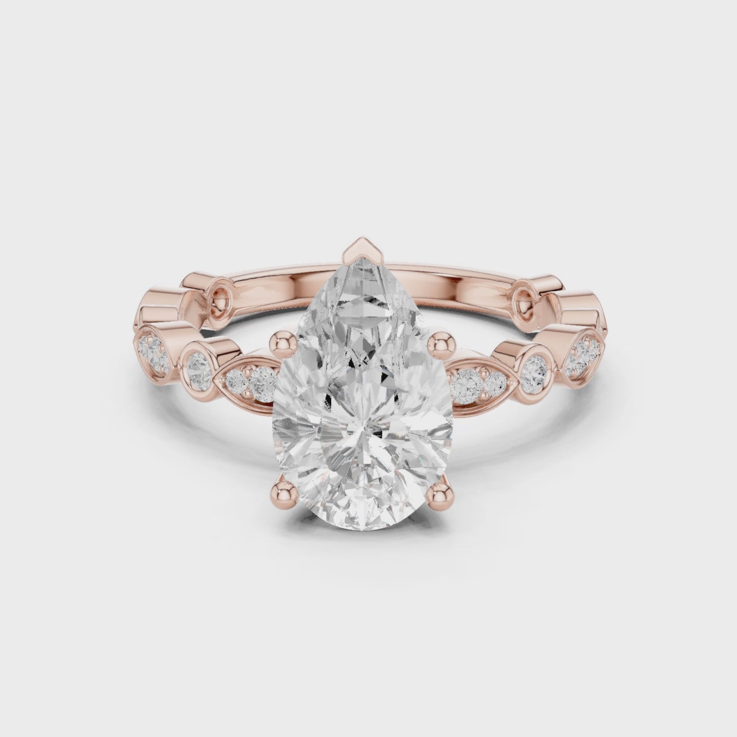 2.2 Carat Elegant Pear Cut Moissanite Ring
