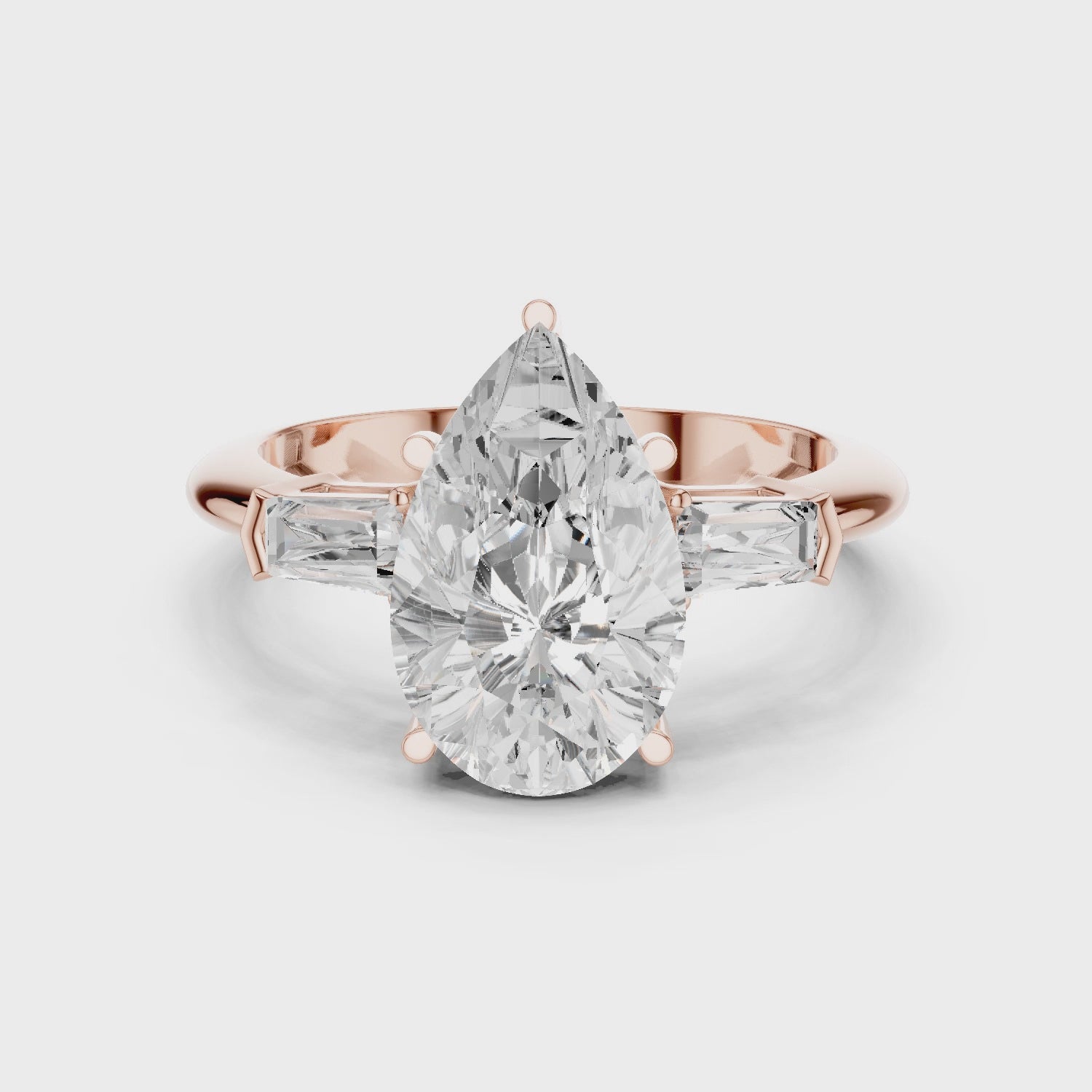 3.3 Carat Pear Cut Moissanite Ring
