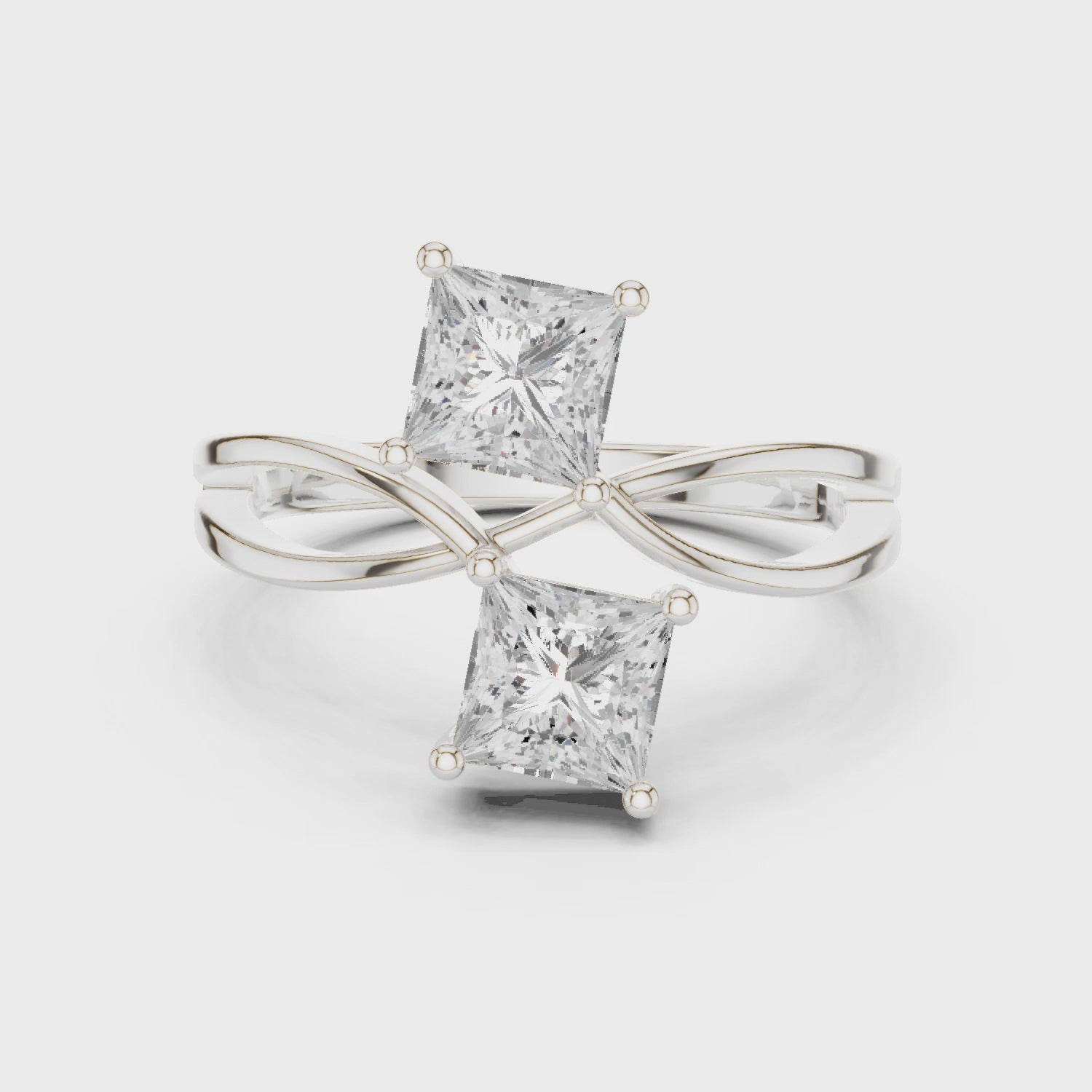 1.28 Carat Princess Cut Moissanite Ring