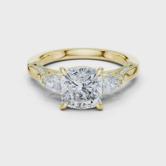 2.3 Carat Cushion Cut Moissanite Ring