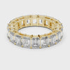 6 carat - 4.7 mm Glamorous Emerald cut Moissanit Band