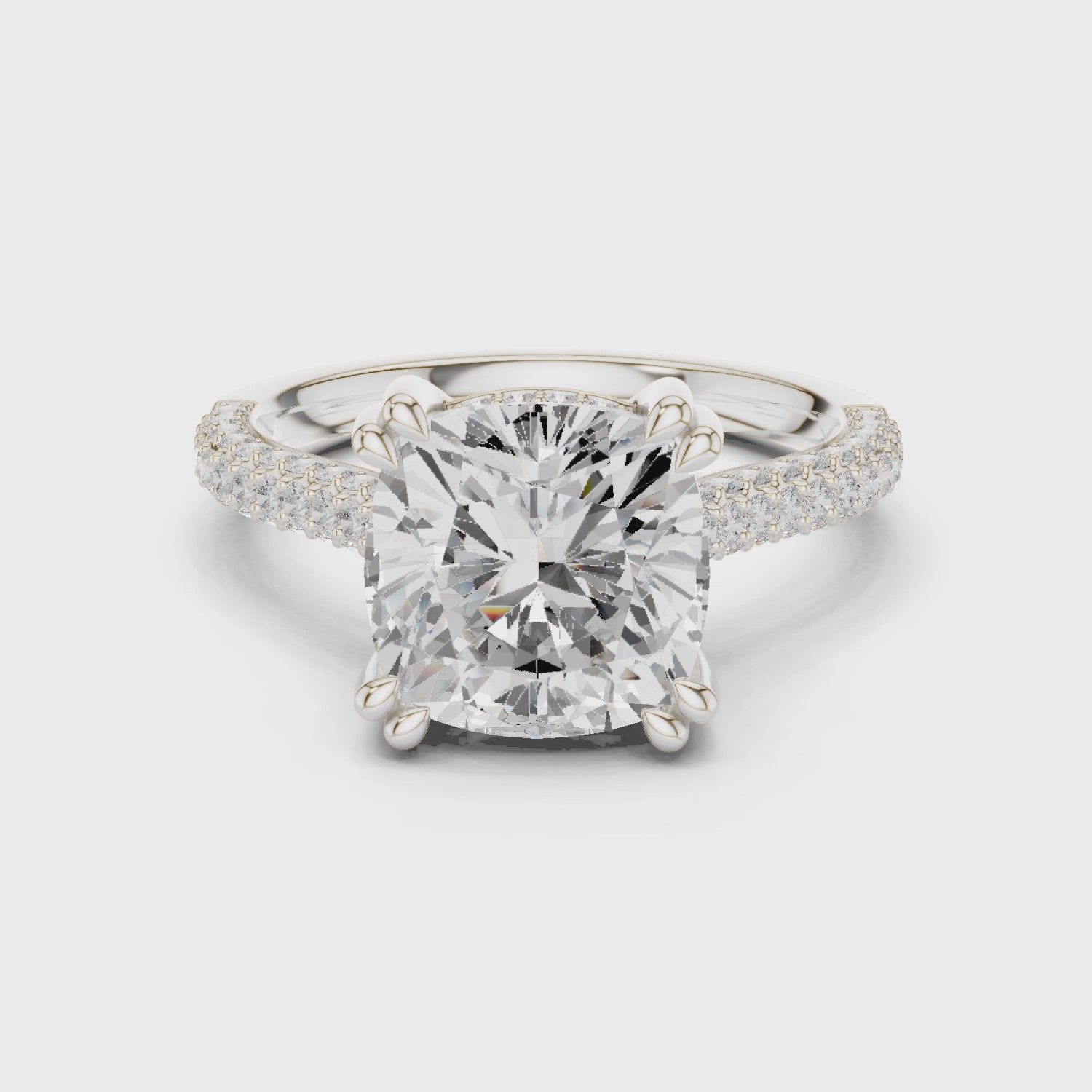 4.2 Carat Exquisite Cushion Cut Moissanite Ring