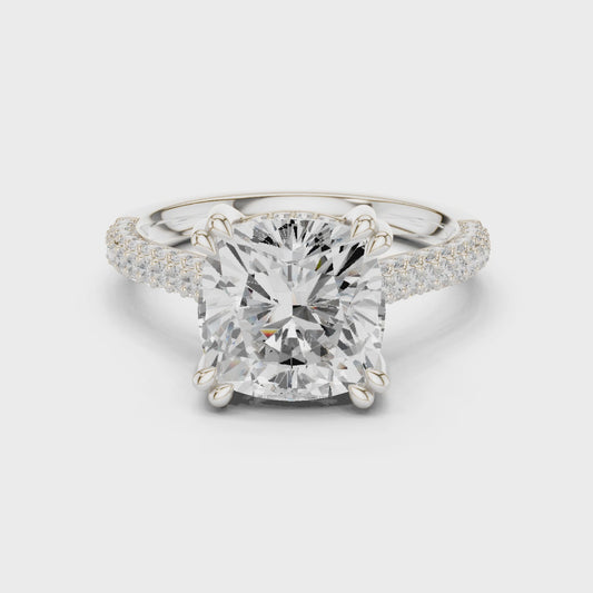 4.2 Carat Exquisite Cushion Cut Moissanite Ring