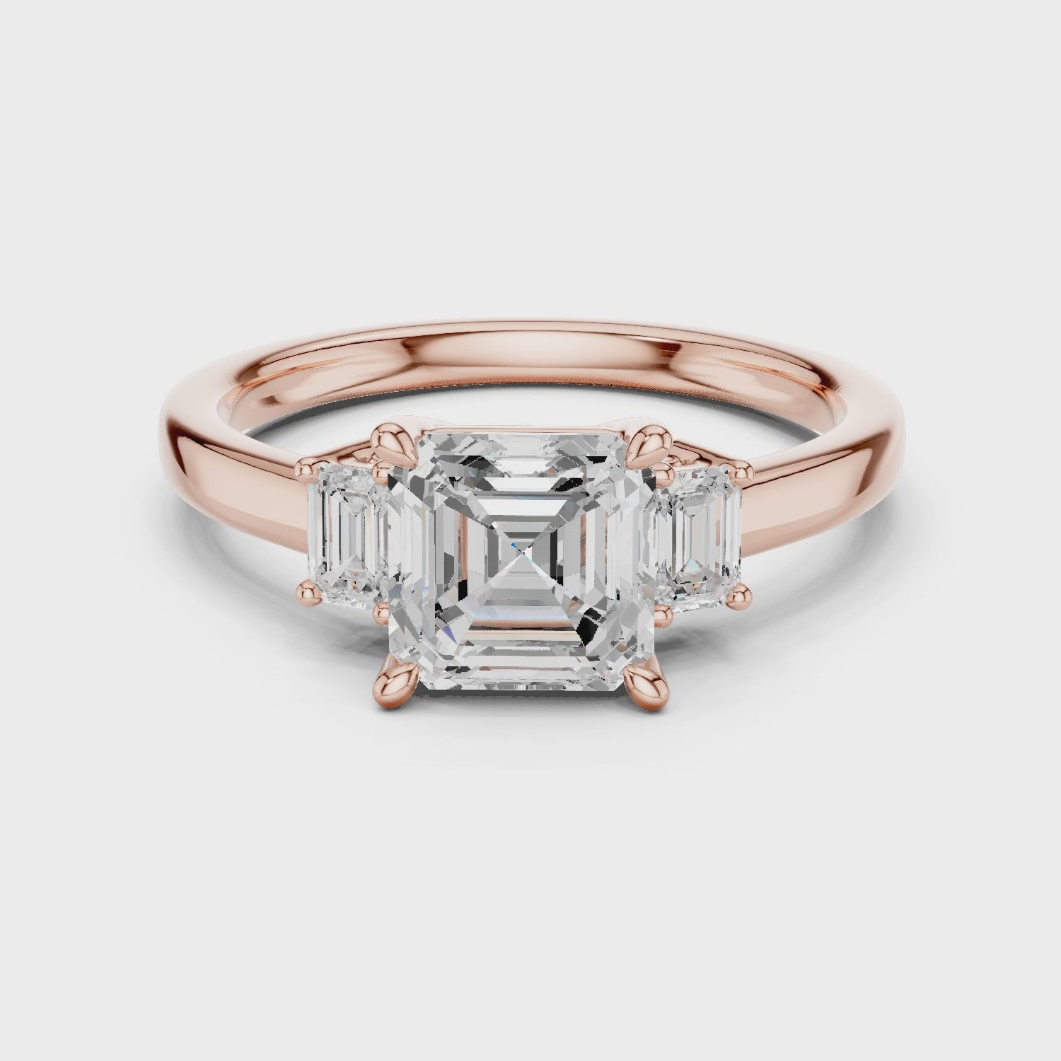 1.6 Carat Elegant Asscher cut Moissanite ring