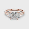 1.6 Carat Elegant Asscher cut Moissanite ring