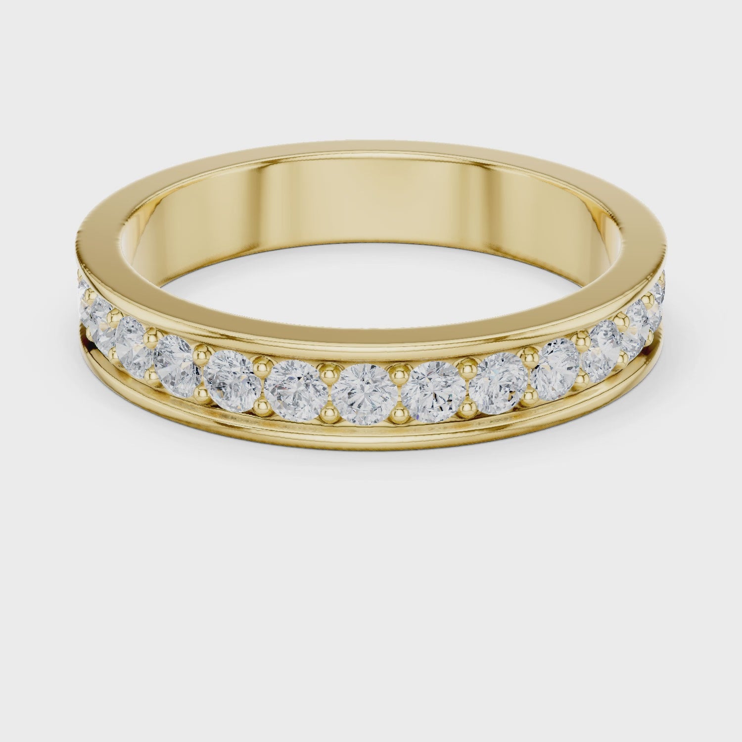 3.6 mm Round cut fine Moissanite Band