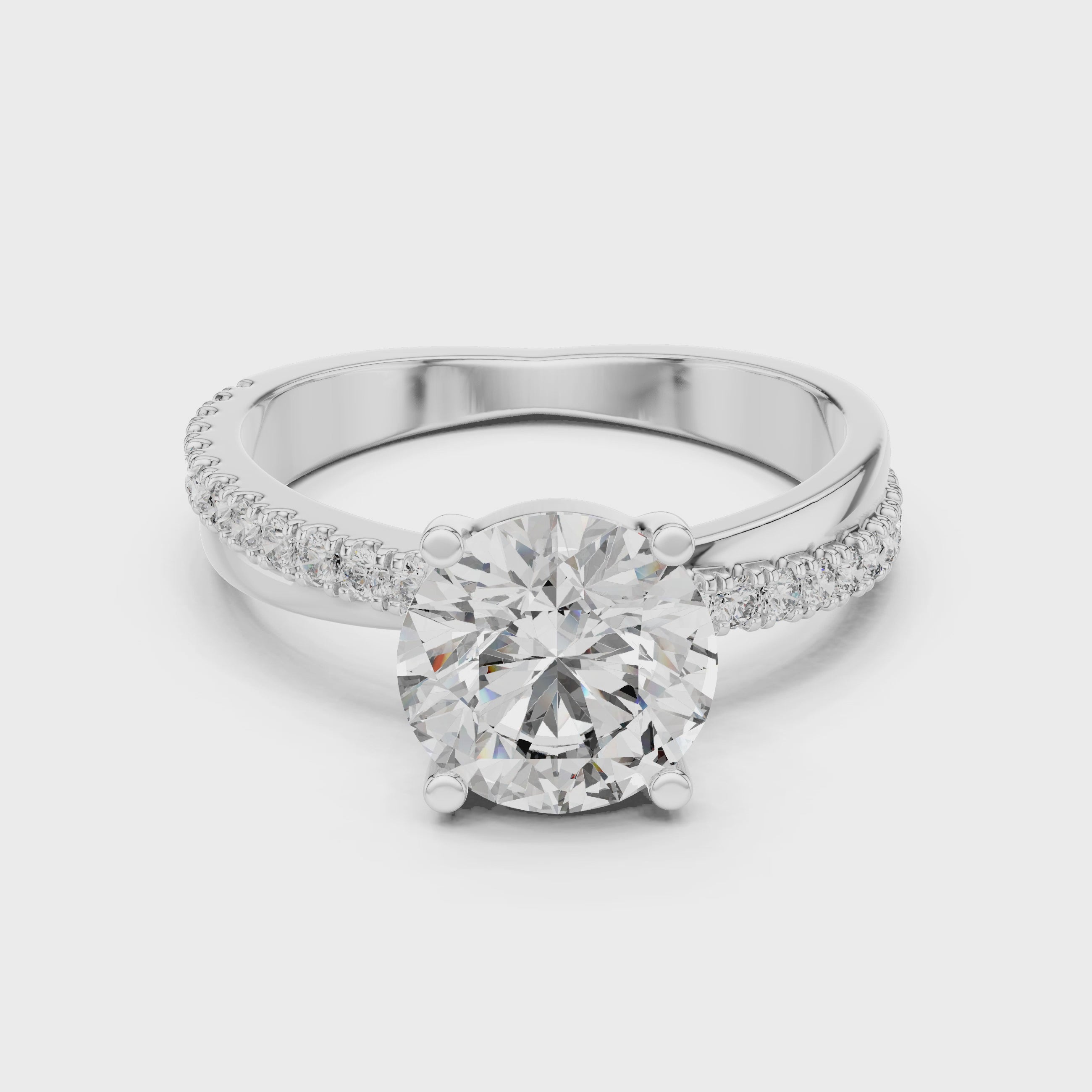2.4 Carat Exquisite Round Cut Moissanite Ring