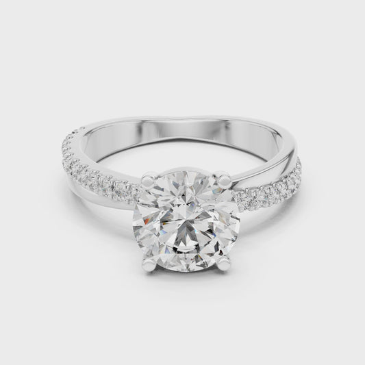 2.4 Carat Exquisite Round Cut Moissanite Ring