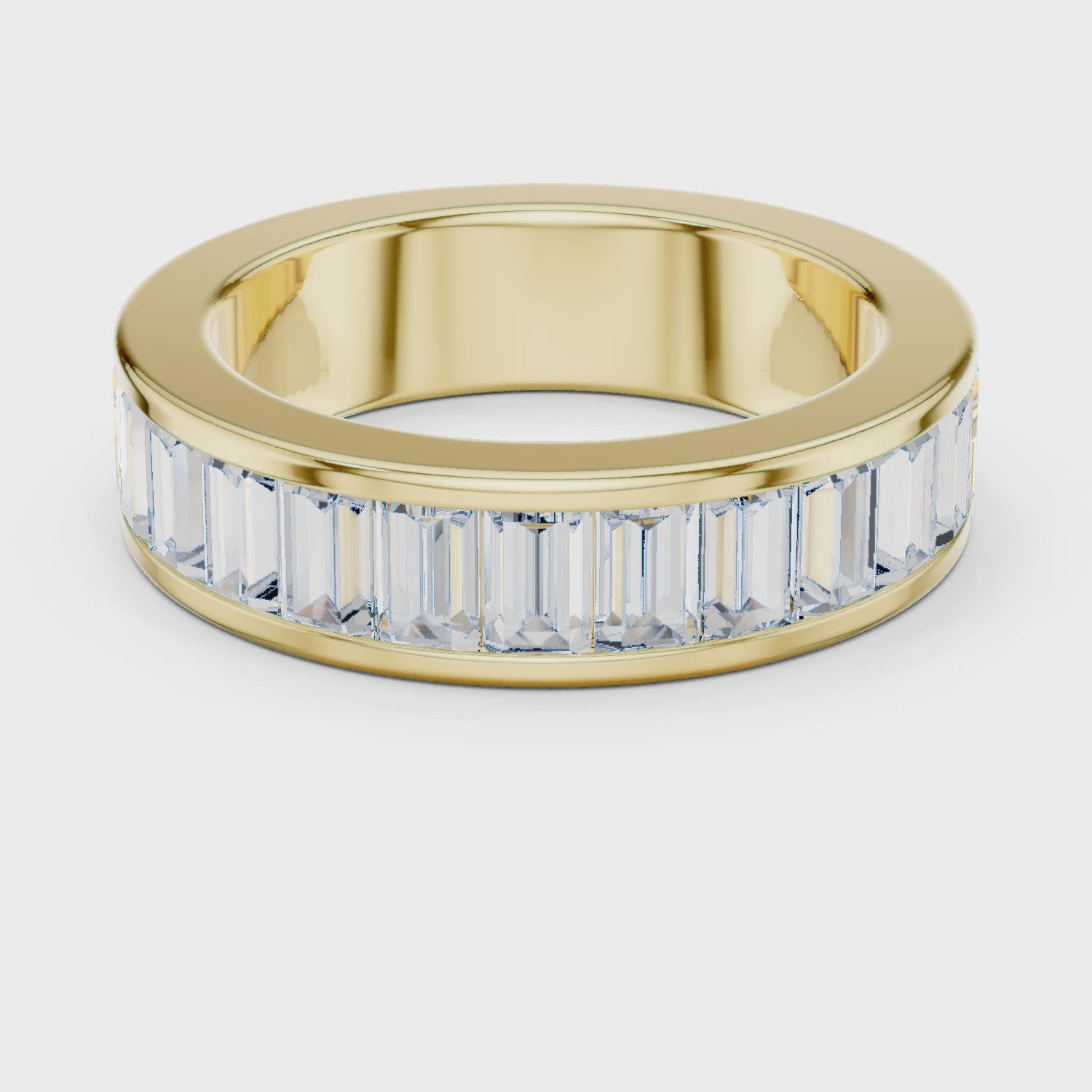 2.2 carat - 5.6 mm Luxury Emerald cut Moissanite Band