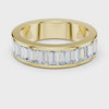 2.2 carat - 5.6 mm Luxury Emerald cut Moissanite Band