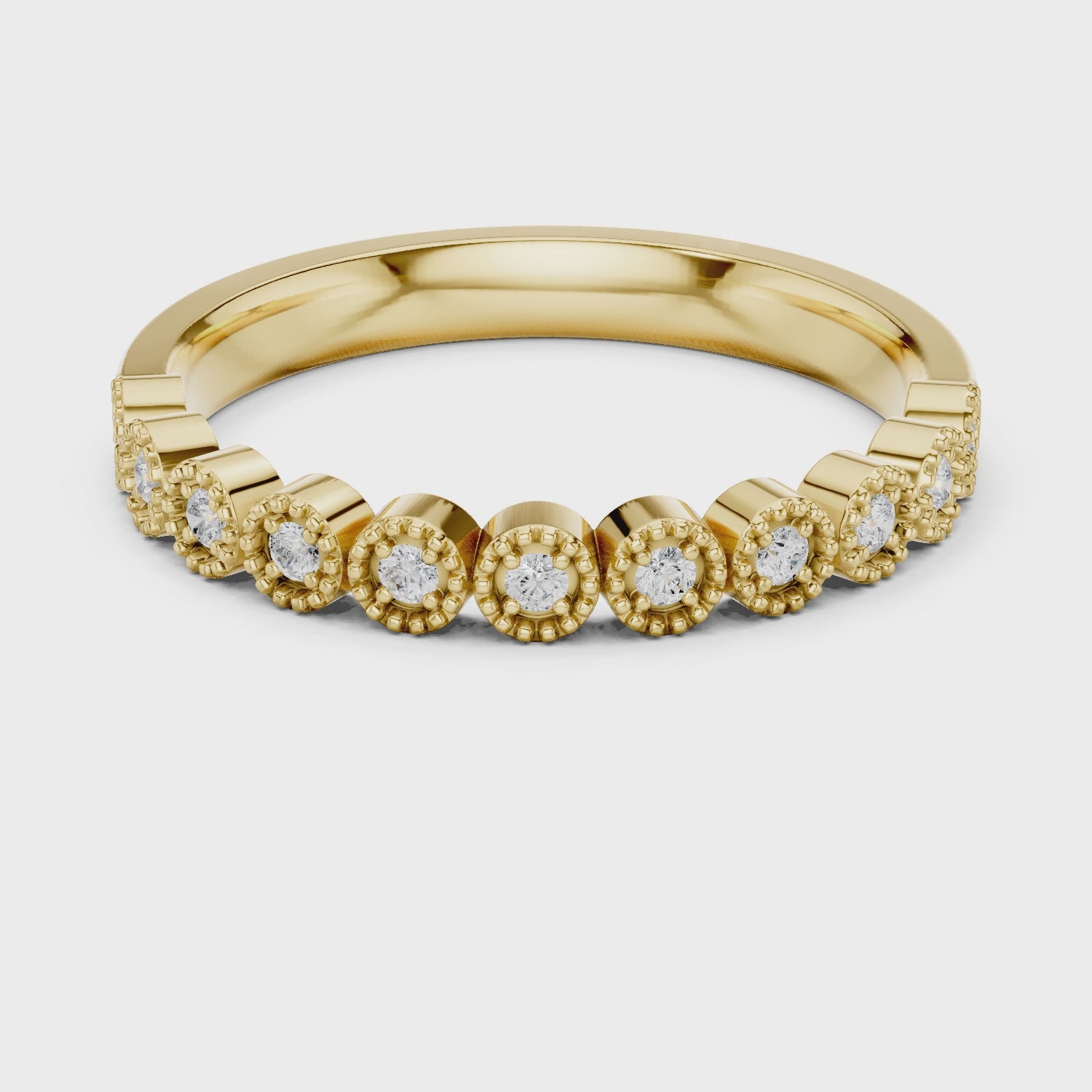 2.5 mm Round cut Moissanite Band