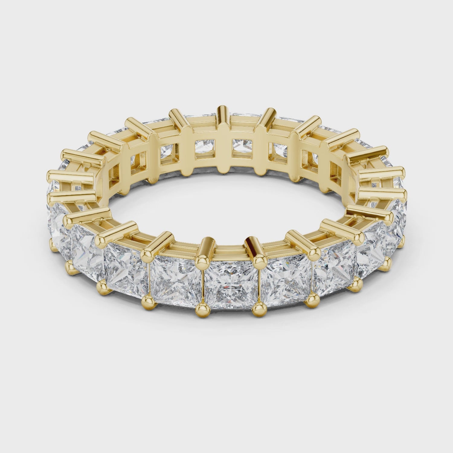 2.3 Carat - 4.22 mm Luxury Princess cut Moissanite Band