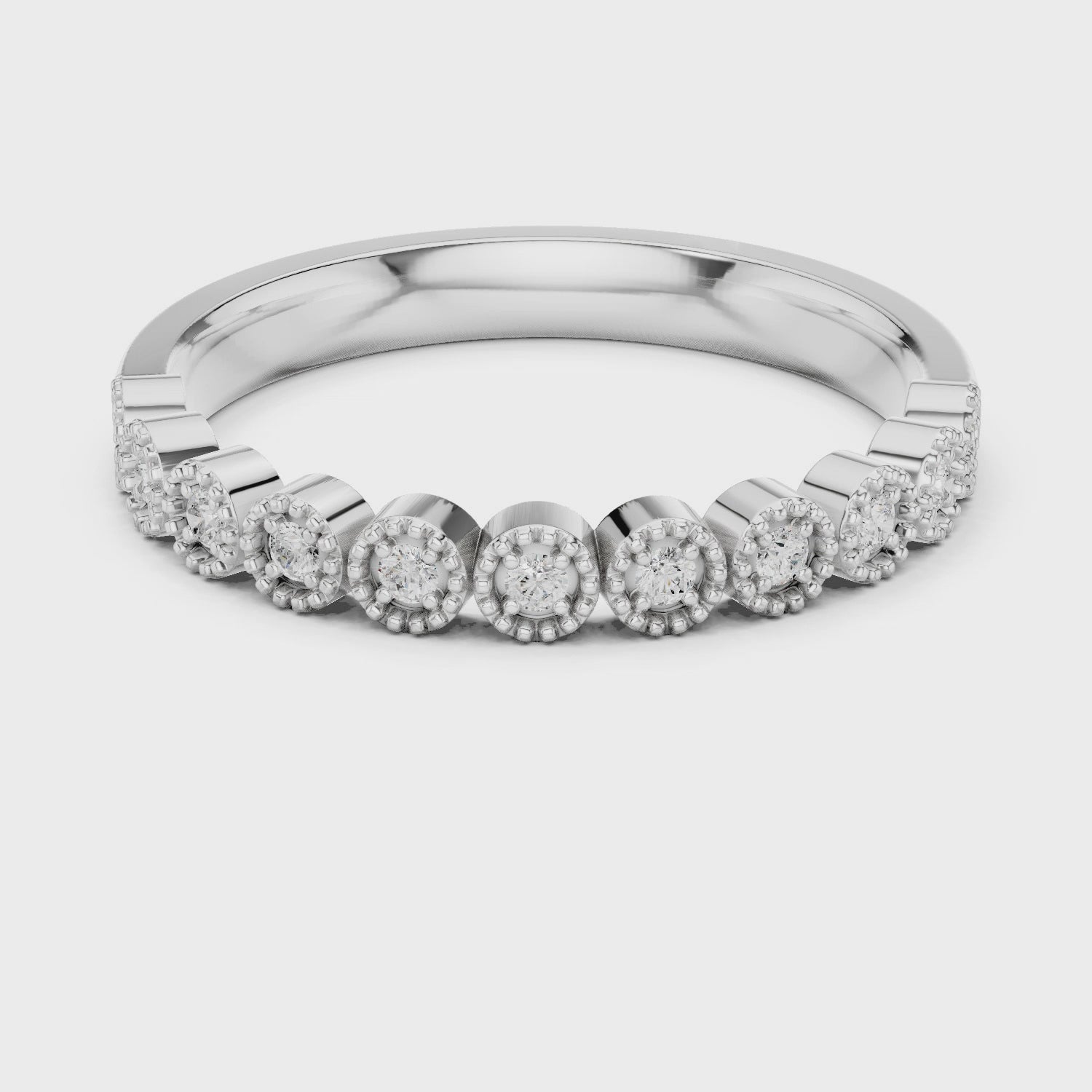 2.5 mm Round cut Moissanite Band