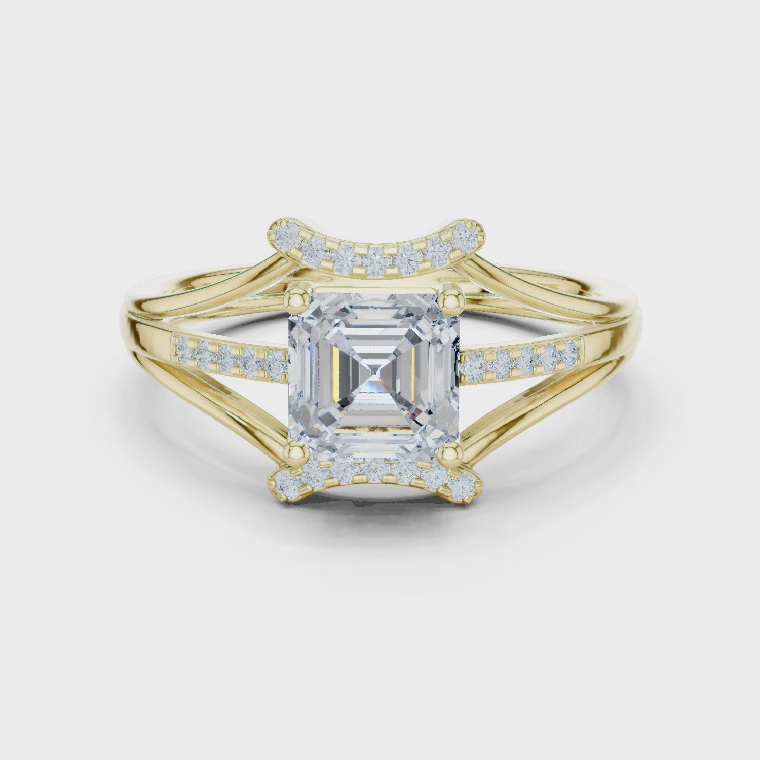 1.2 Carat Asscher Cut Moissanite Ring