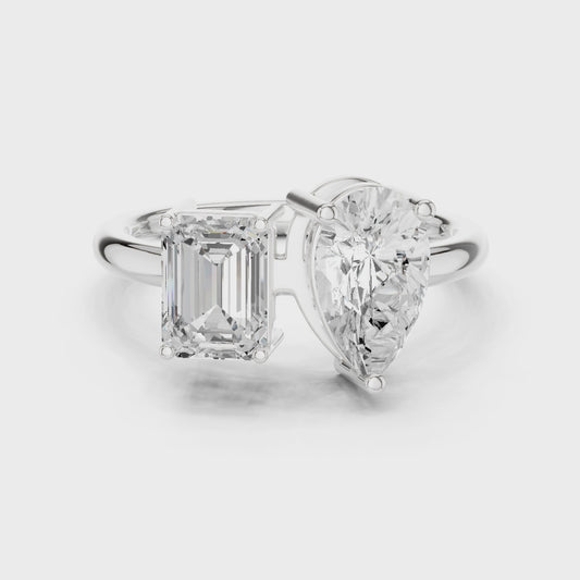 2.2 Carat Double Diamond Moissanite Ring