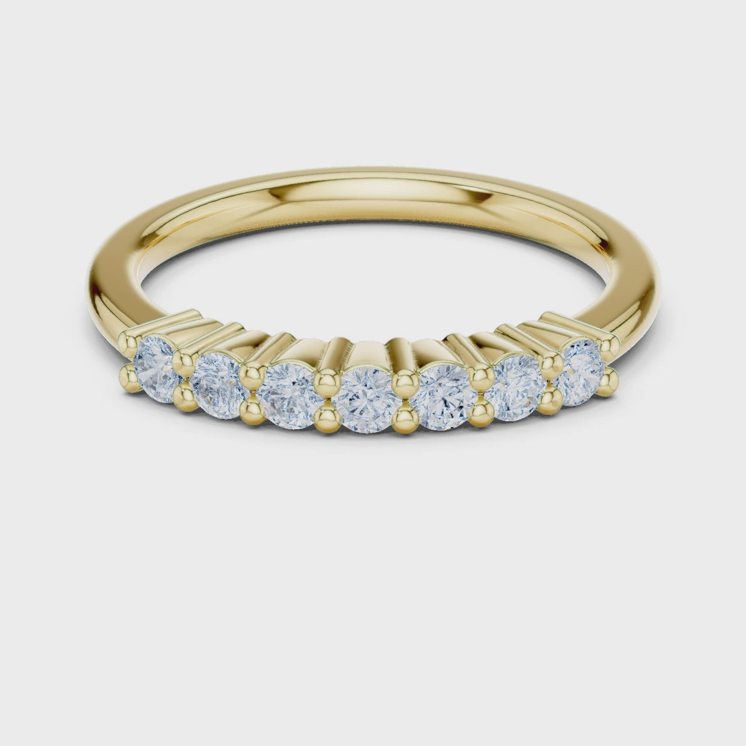 2 mm Round cut Half row Moissanite Band