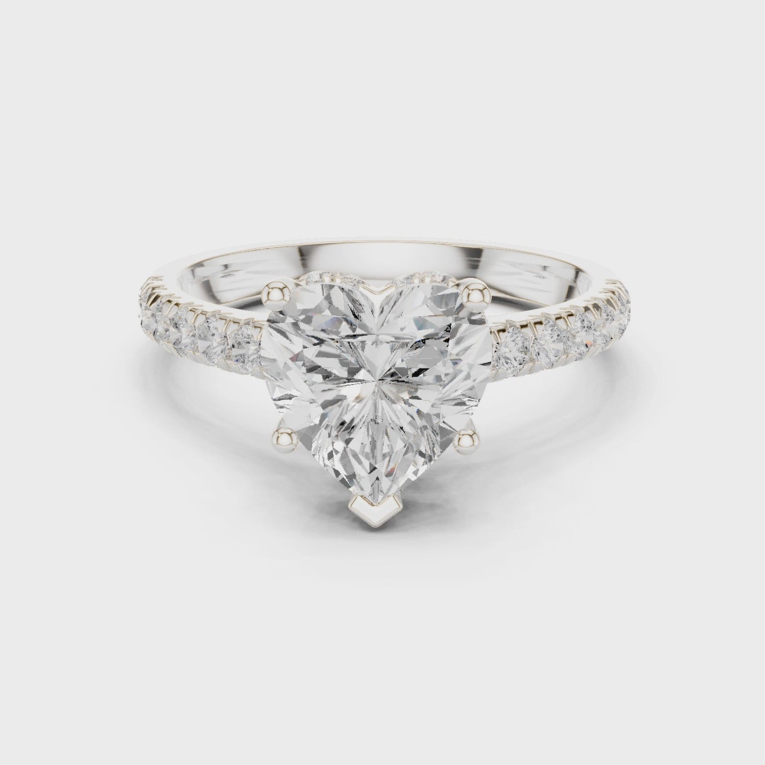 2.5 Carat Lucent Heart Cut Moissanite Ring