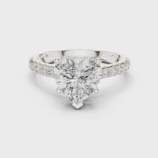 2.5 Carat Lucent Heart Cut Moissanite Ring