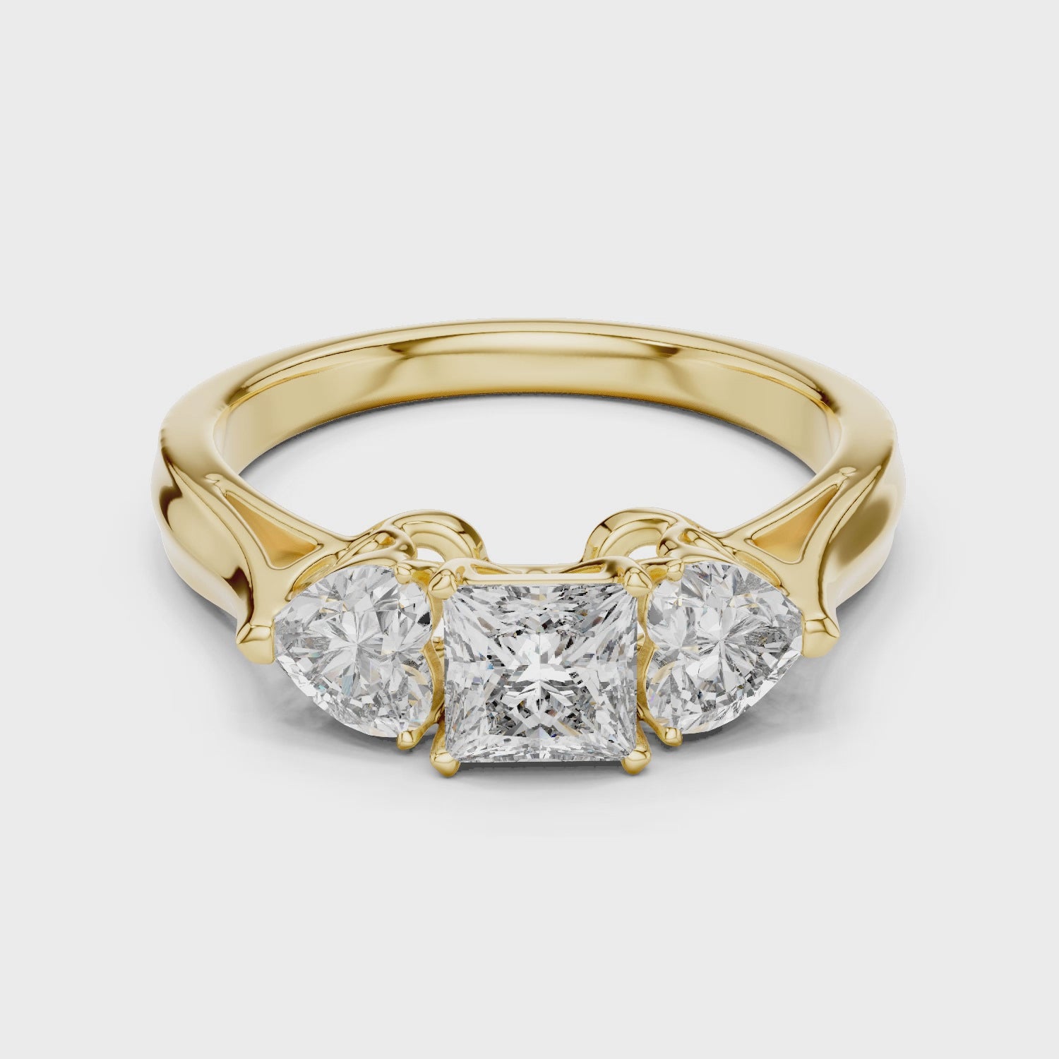1.2 Carat Lucent Princess & Heart Cut Moissanite Ring