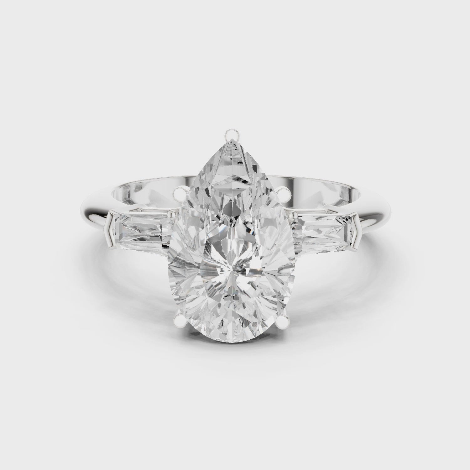 3.3 Carat Pear Cut Moissanite Ring