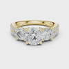 2.4 Carat Three Stone Round Cut Moissanite Ring