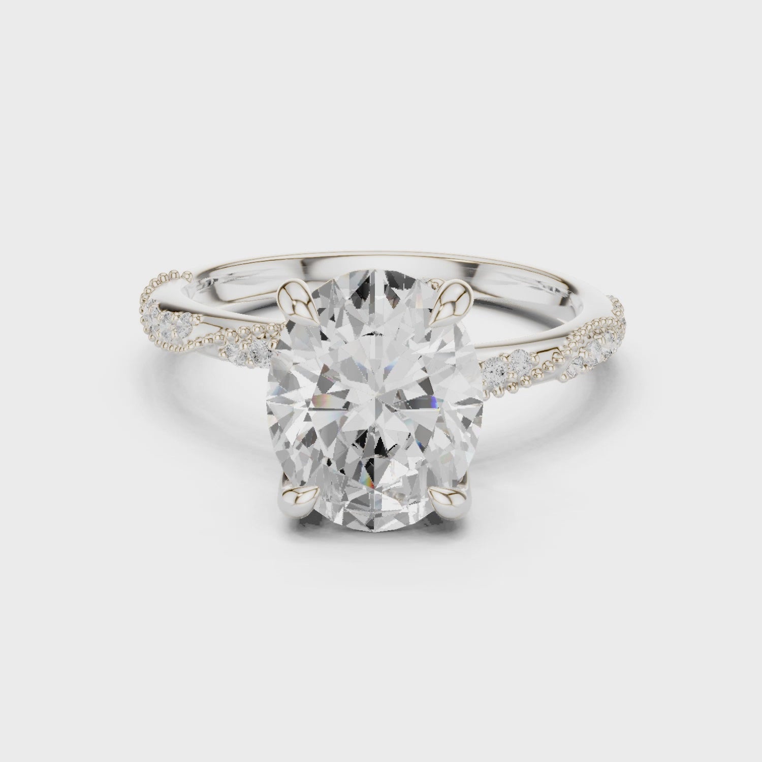 2.7 Carat Elegant Oval Cut Moissanite Ring